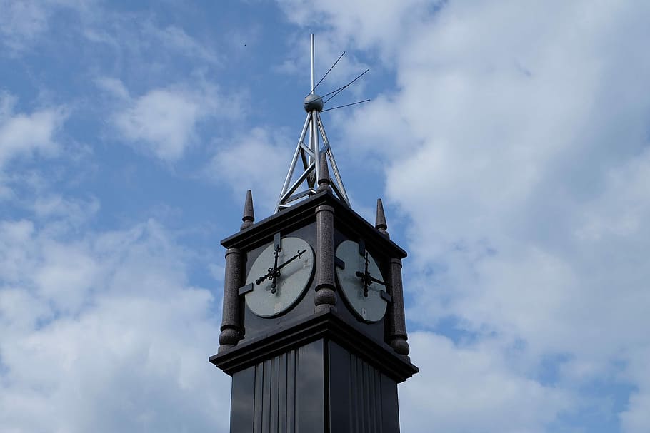 clock, time, sky, architecture, dial, low angle view, cloud - sky HD wallpaper