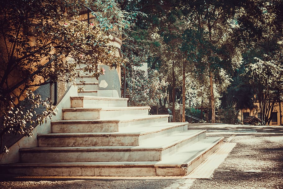 ladder, angle, architecture, construction, staircase, structure HD wallpaper