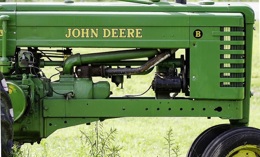 tractor, john deere, farm, farming, field, straw, feed, hay HD wallpaper