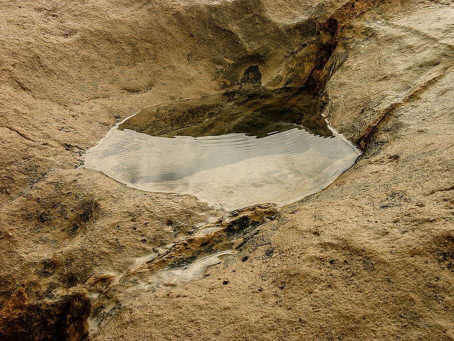 puddle, rocks, hiking, relax, rock - object, solid, rock formation HD wallpaper