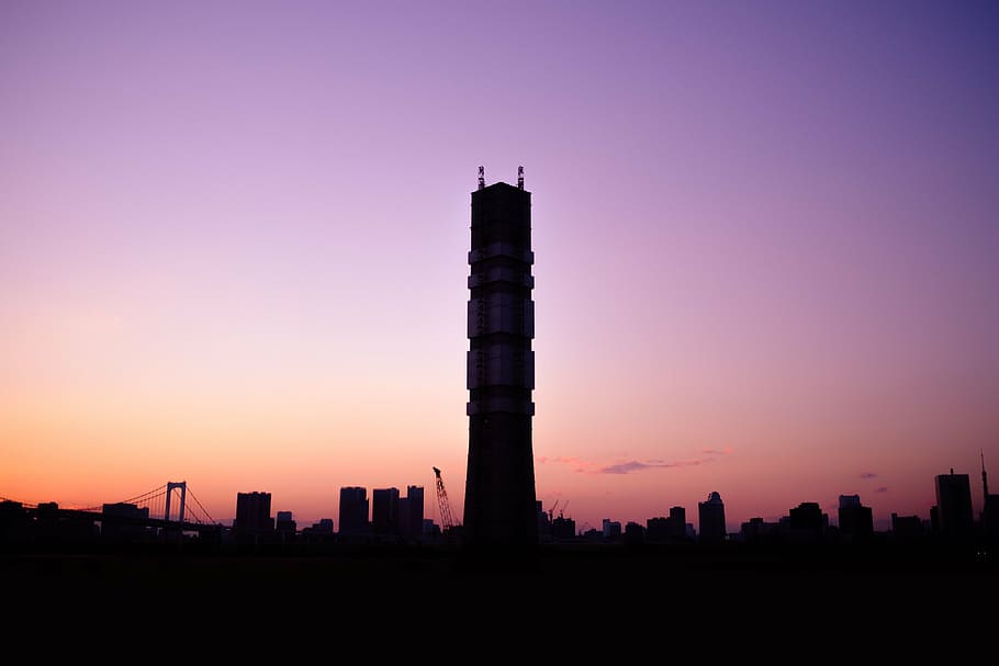 silhouette photo of black concrete high rise building, architecture HD wallpaper