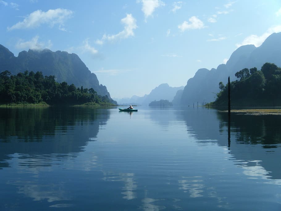 water, boat, lake, adventure, kayak, reflection, beauty in nature HD wallpaper