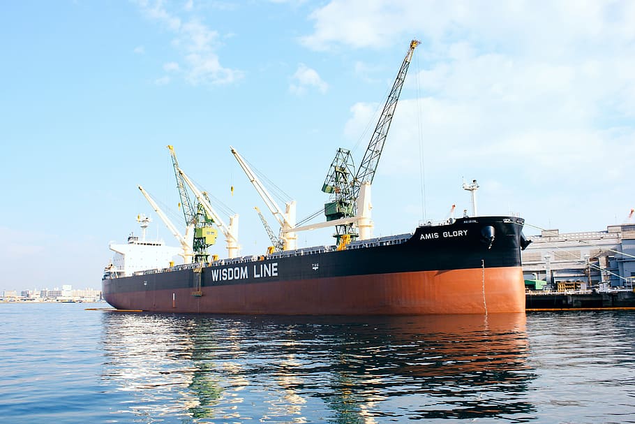 Cargo ship, industry, harbor, freight Transportation, commercial Dock HD wallpaper