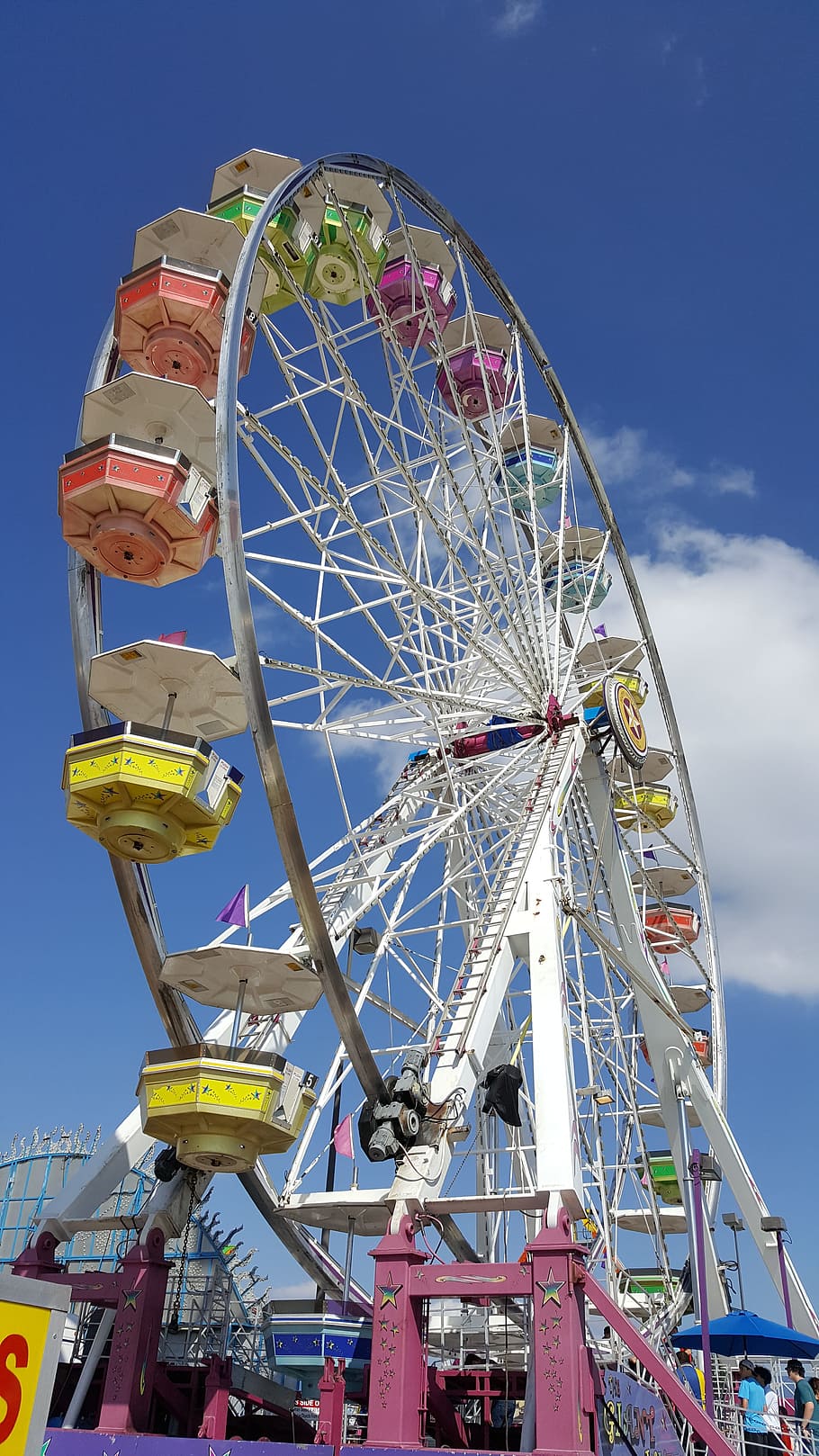 ferris wheel, ride, fun, amusement park, amusement park ride HD wallpaper