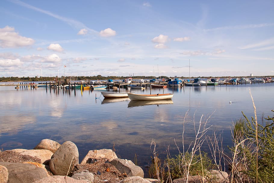 Hvidovre, Harbour, Boats, Denmark, danish, nordic, sea, fishery, HD wallpaper