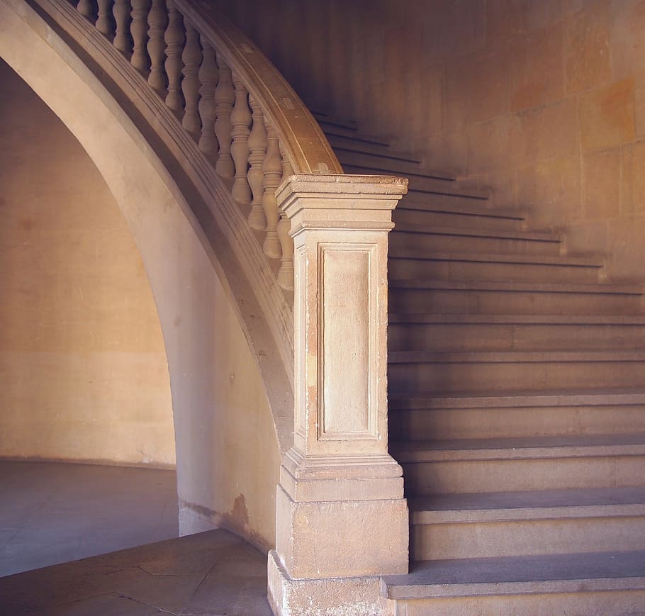 brown concrete stair photography, staircase, stairs, steps HD wallpaper