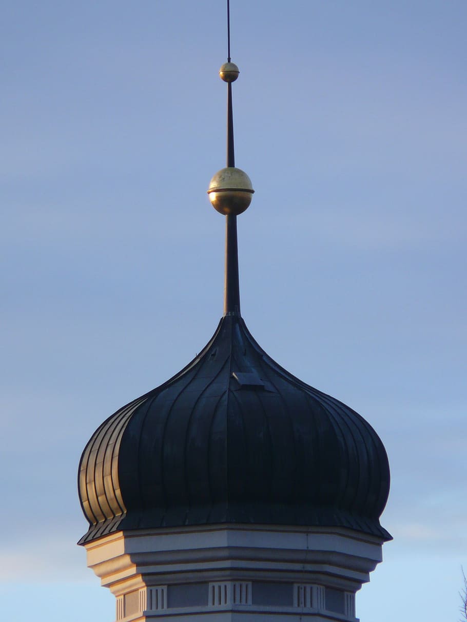 steeple, spire, onion dome, tower, turrets, onion helm, church HD wallpaper