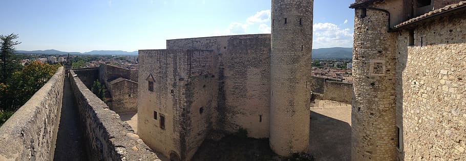 perpignan, castle, village, architecture, history, the past HD wallpaper