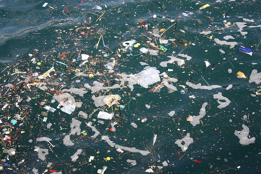body of water, sea, oats, garbage, pollution, high angle view HD wallpaper