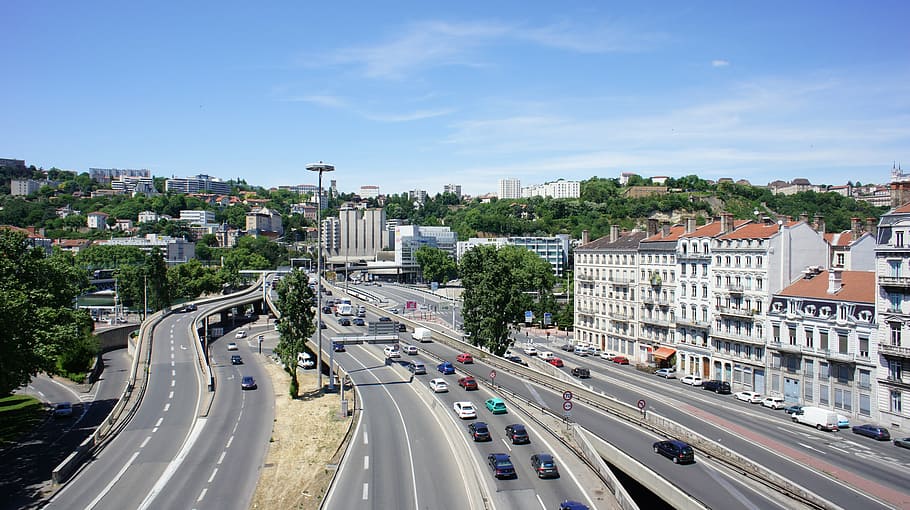 lyon, tunnel, traffic, street, cityscape, architecture, urban Scene HD wallpaper