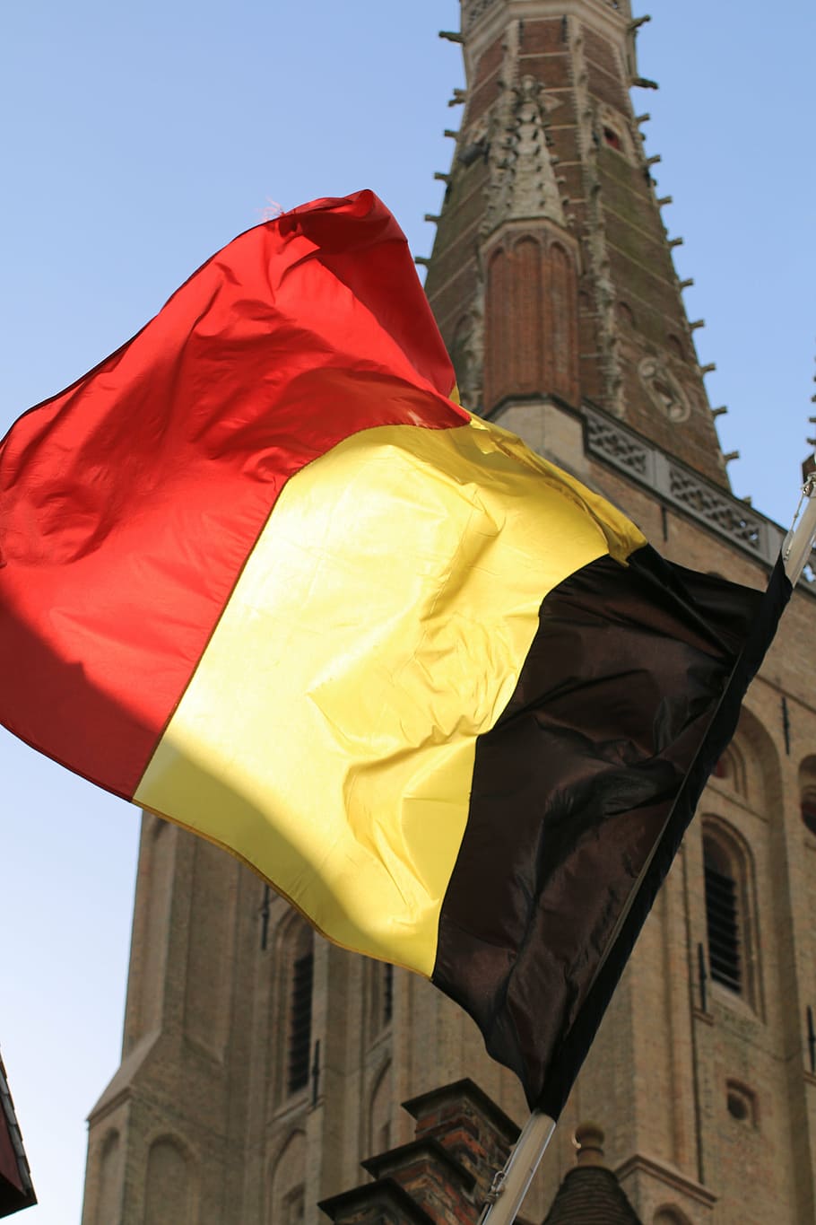 flag, bruges, belgium, low angle view, built structure, architecture HD wallpaper