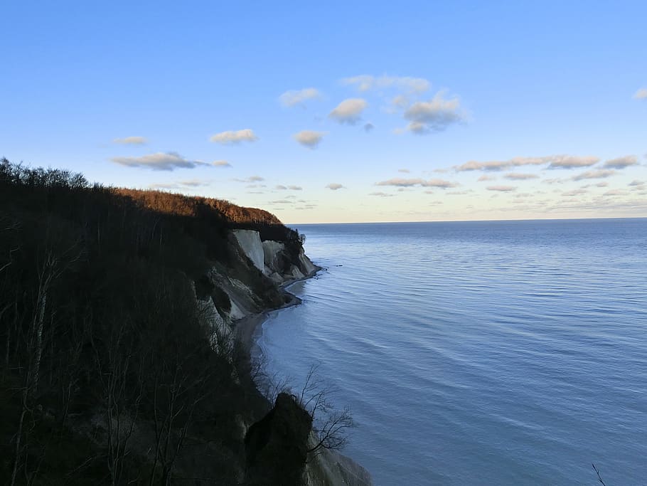 White Cliffs, Sea, Coast, Water, sky, coastal path, beach, rügen HD wallpaper