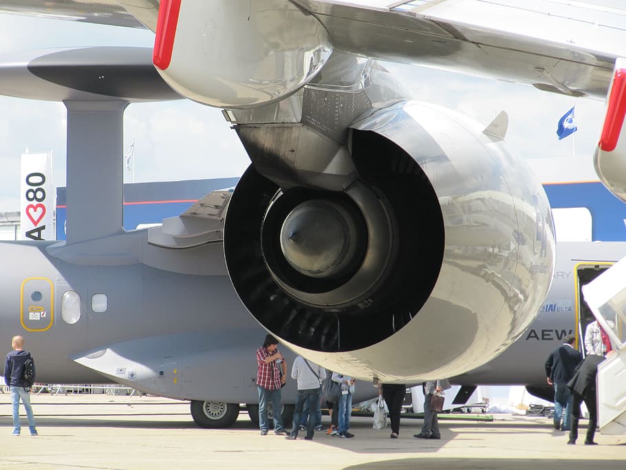 group of people near white airplane at daytime, airbus, a380 HD wallpaper