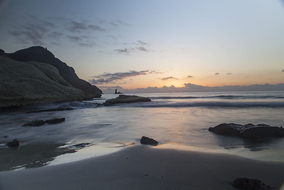 reef, the finger, cabo gata, sea, water, sky, beach, scenics - nature HD wallpaper