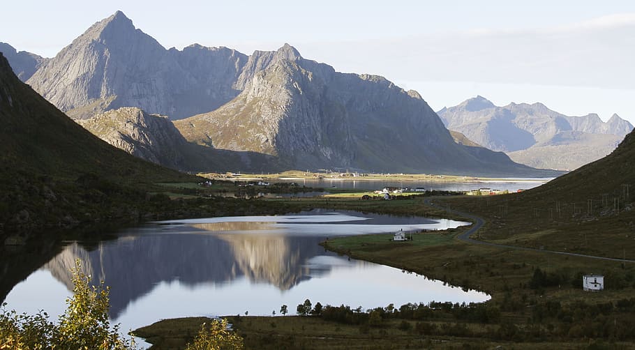 Natural, Lakes, Landscape, Mirror, norway, lofoten, silence HD wallpaper