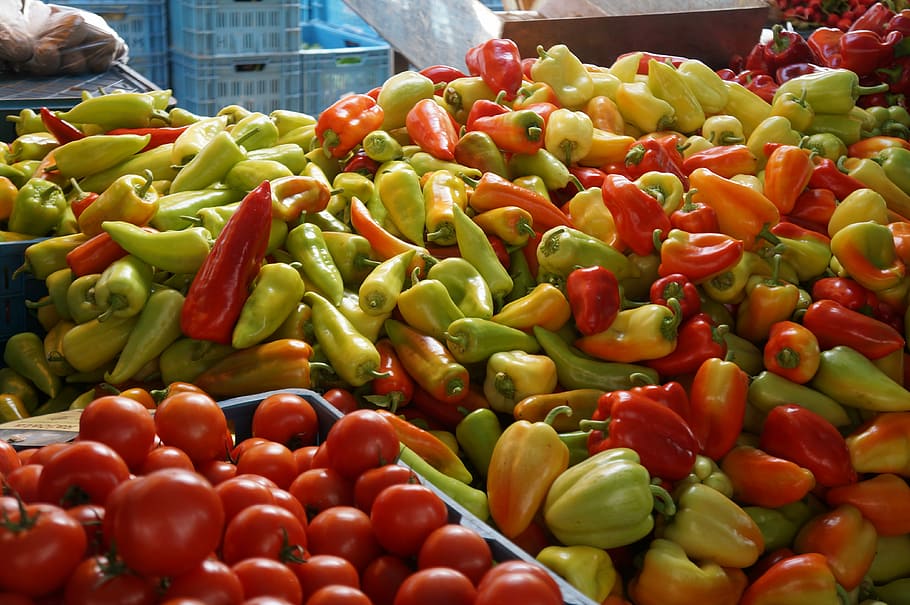 Paprika, Vegetables, food and drink, variation, market, healthy eating HD wallpaper