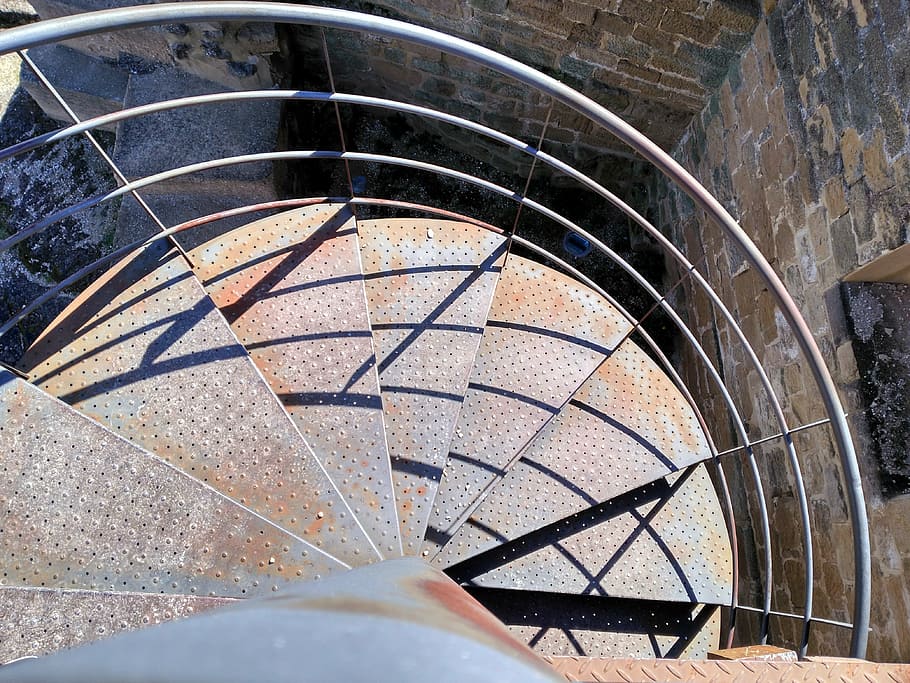 ladder, snail, metal, step, steps, oxide, metals, perspective HD wallpaper