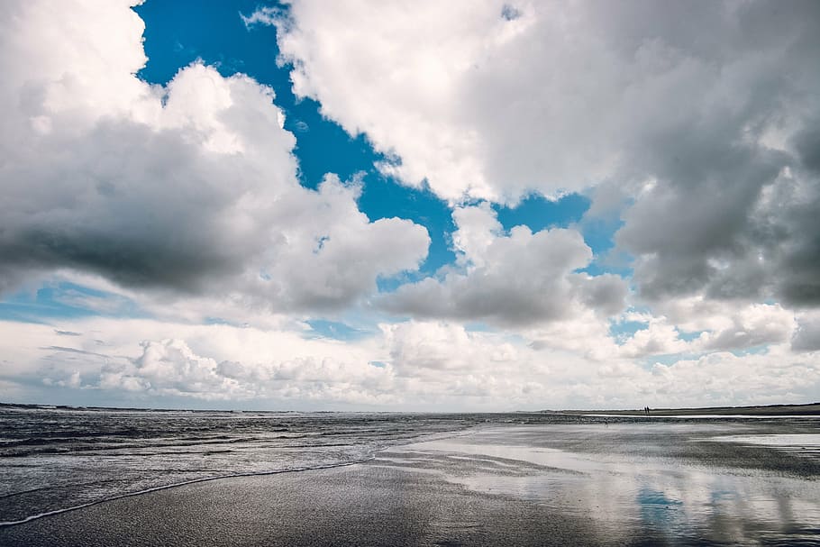 dramatic sky, beach, coast, nature, cloud - Sky, blue, outdoors HD wallpaper
