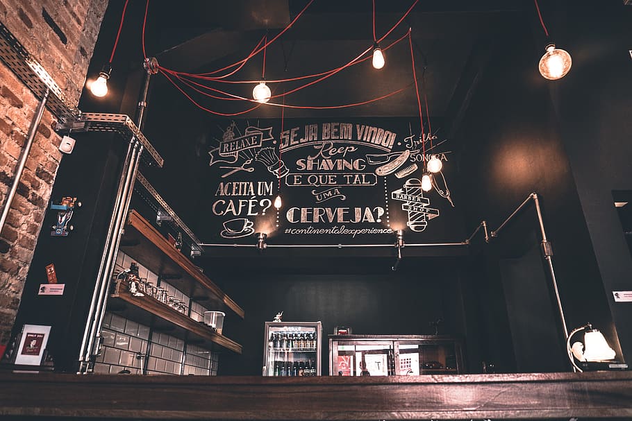Bar Coffee Beer Sign, typography, night, illuminated, lighting Equipment HD wallpaper