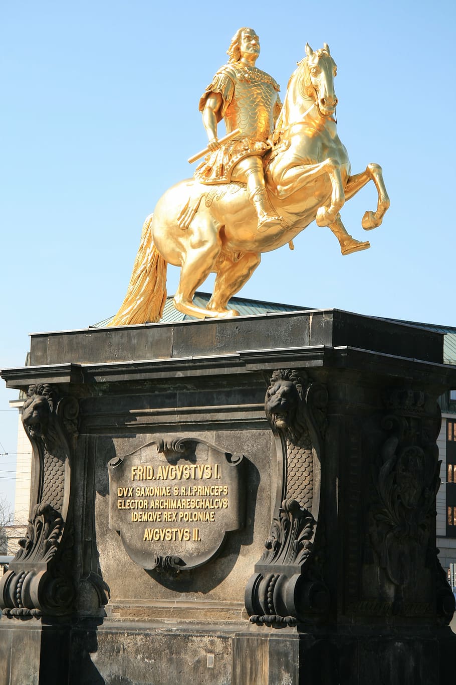 golden rider, dresden, statue, monument, august the strong, HD wallpaper