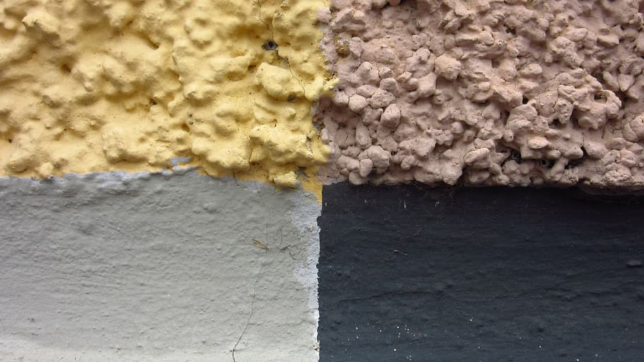 plaster, wall, four color, border, areas, colorful, pattern HD wallpaper