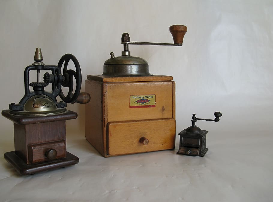 coffee grinders, crank, old, historically, antique, nostalgia HD wallpaper