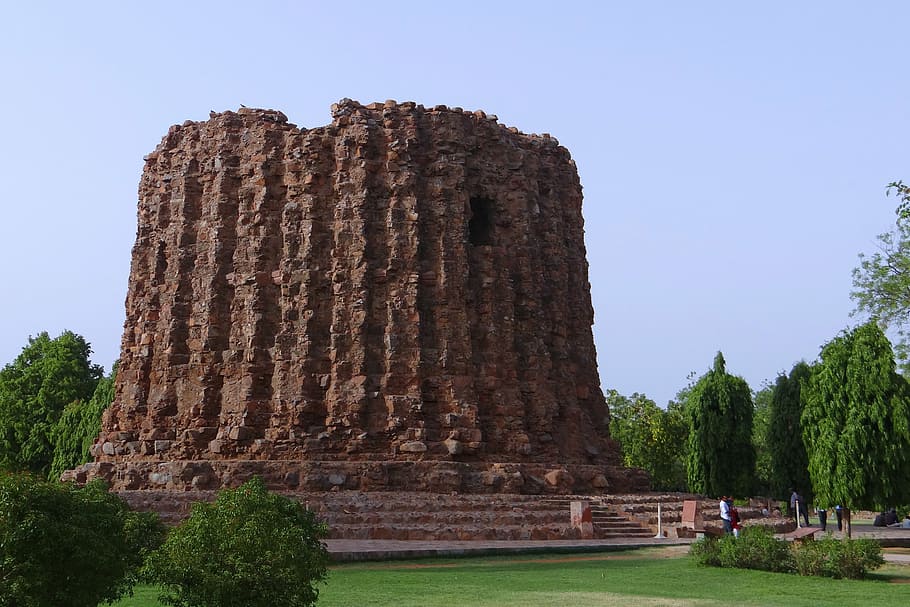 qutab complex, unfinished base, second tower, islamic monument HD wallpaper