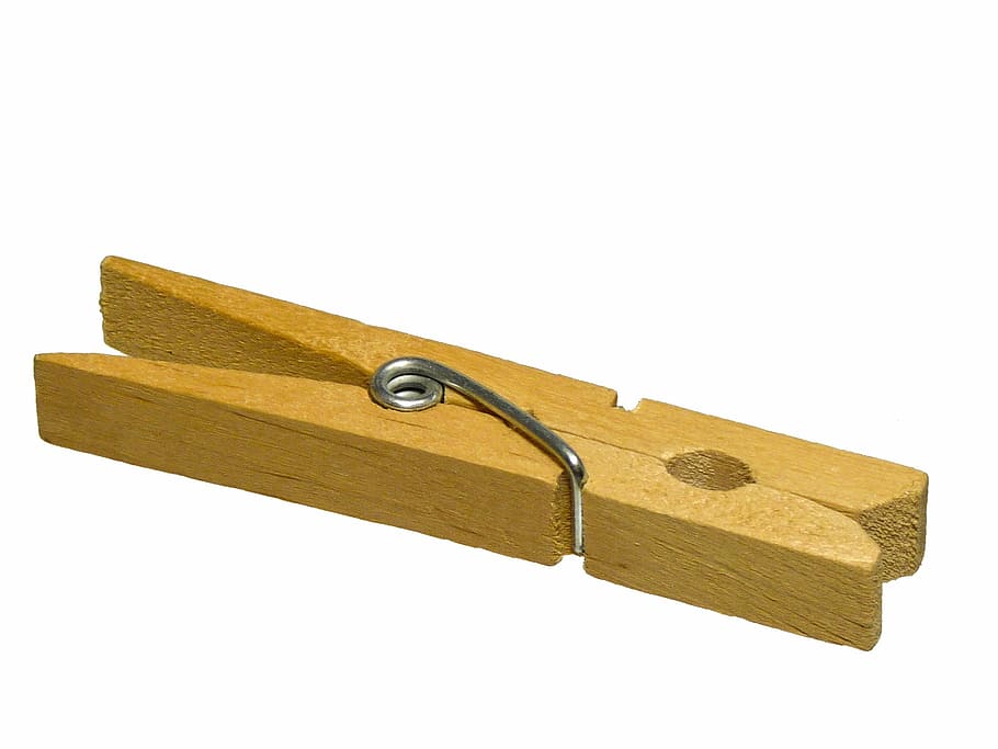 brown wooden clothespin, clothes peg, clip, linen holder, fix