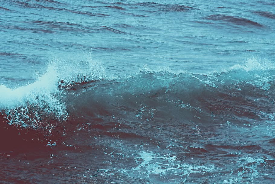 waves of body of water, ocean waves at daytime, sea, spray, splash