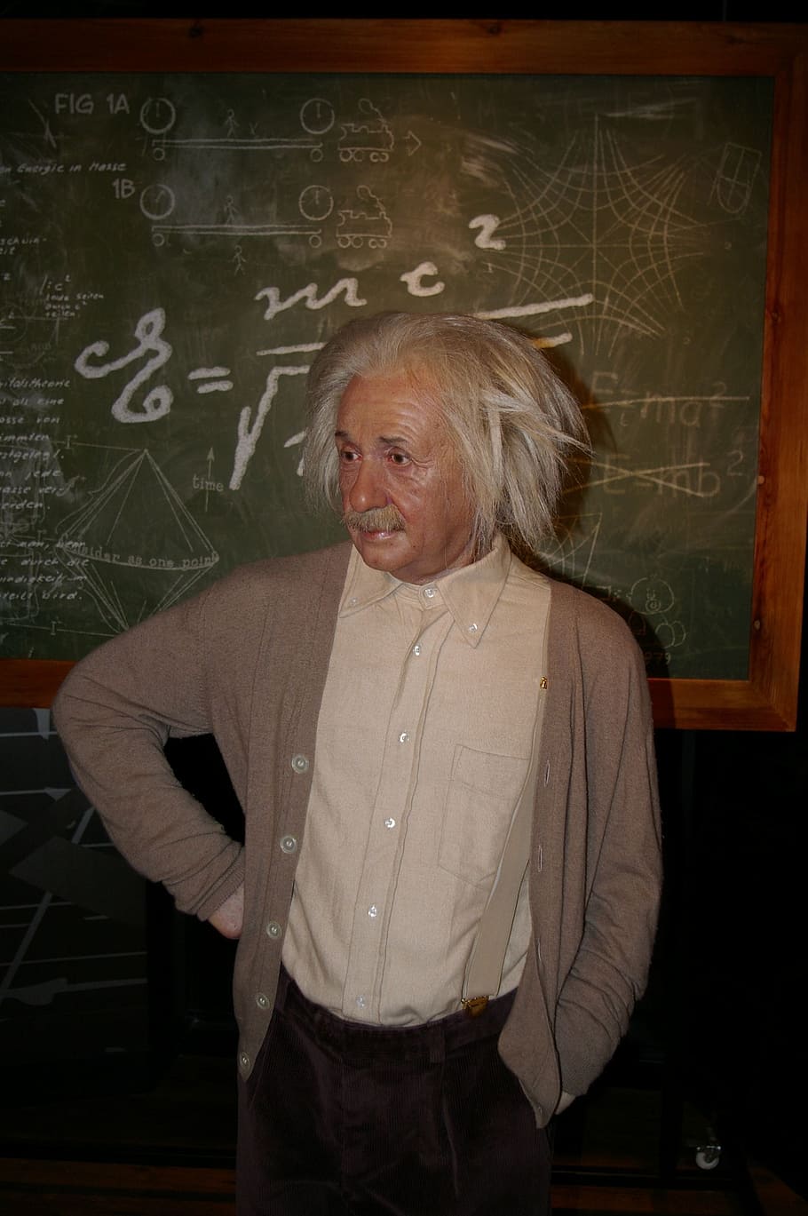 HD wallpaper: Albert Einstein costume, Wax Figure, Berlin, blackboard,  classroom | Wallpaper Flare