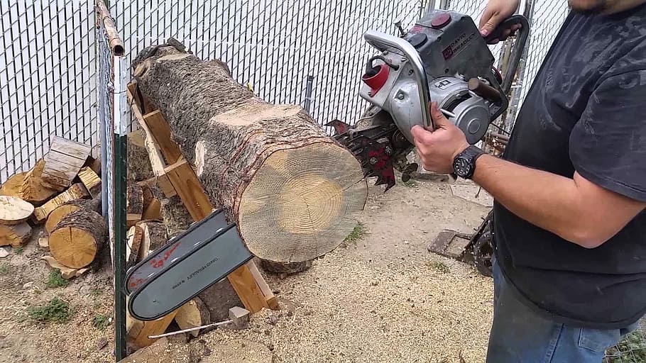 chainsaw, tree trimming tools, woodcutter, occupation, working HD wallpaper