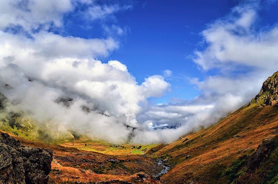 landscape photography of valley, mountain, nature, panoramic, HD wallpaper