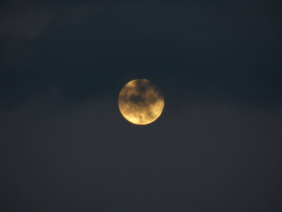 full moon, super moon, night, moonlight, mystical, gloomy, scary, HD wallpaper