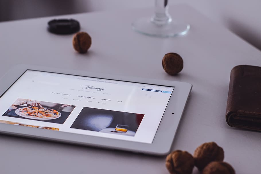 ipad, tablet, technology, business, nuts, office, desk, indoors HD wallpaper