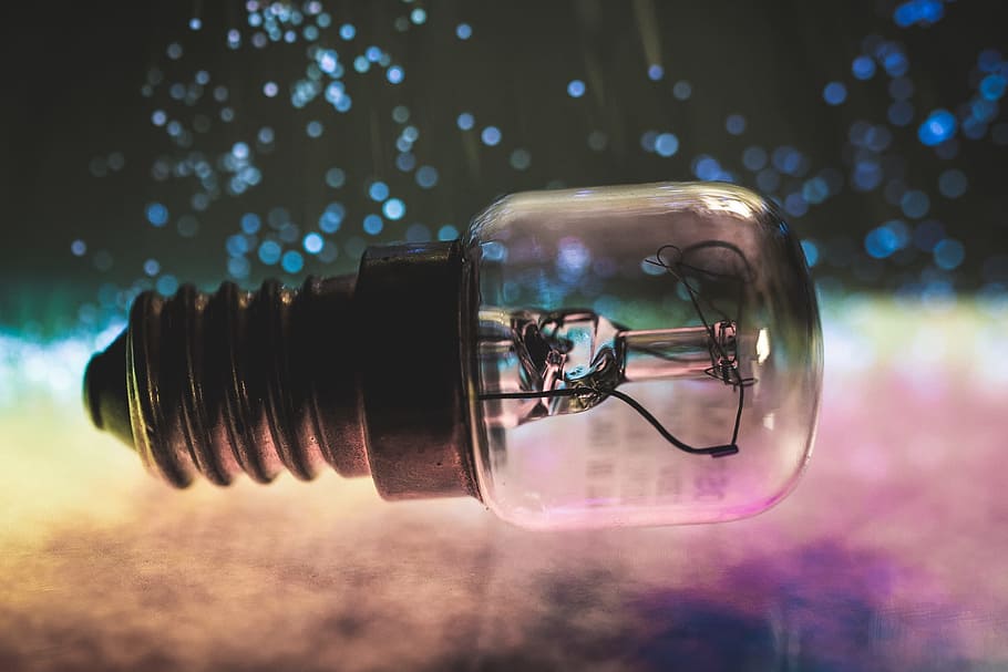 selective focus photography of LED light, light bulb, lamp HD wallpaper