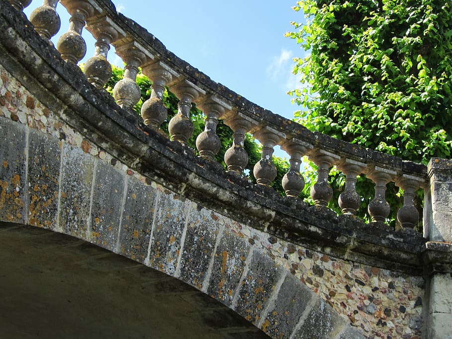 villandry, chateau, bridge, railing, stone, renaissance, castle, HD wallpaper