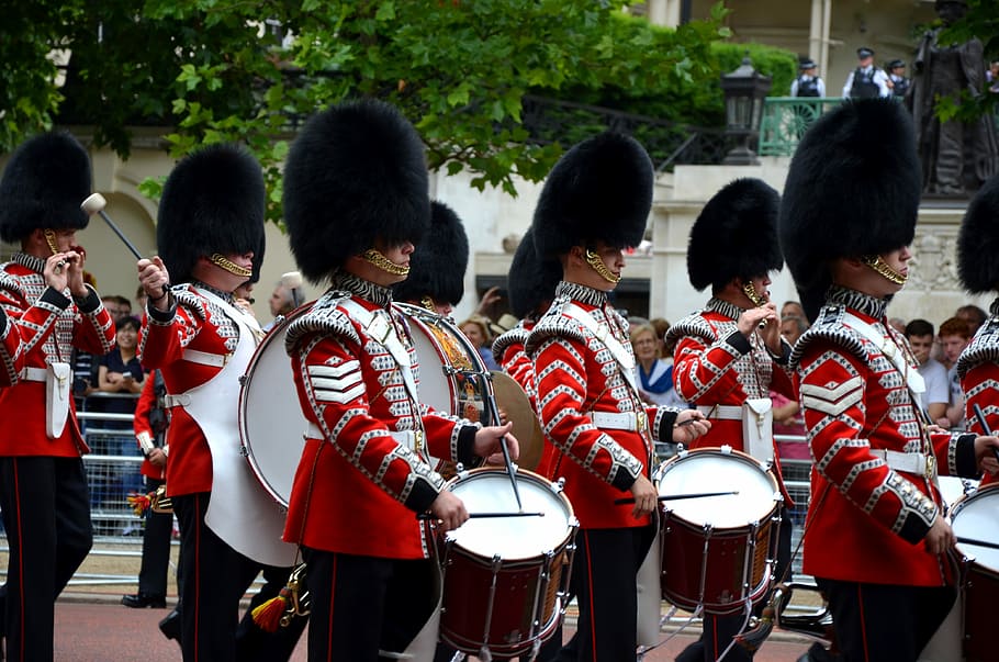 Guards, Queen, Parade, Drums, Drummer, music, band, marching, HD wallpaper