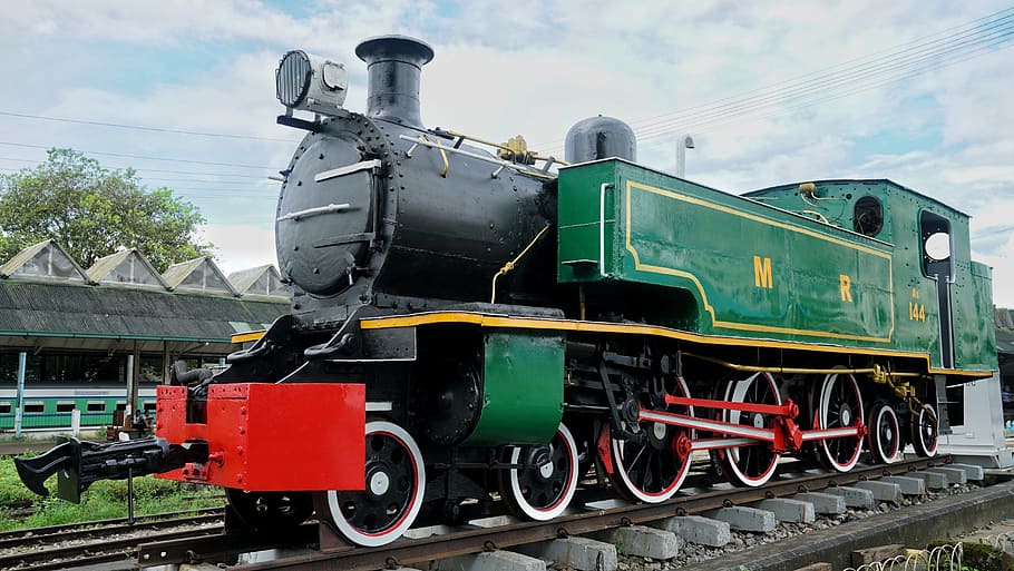 train, vintage, steam, locomotive, yangon, myanmar, rail, smoke, HD wallpaper