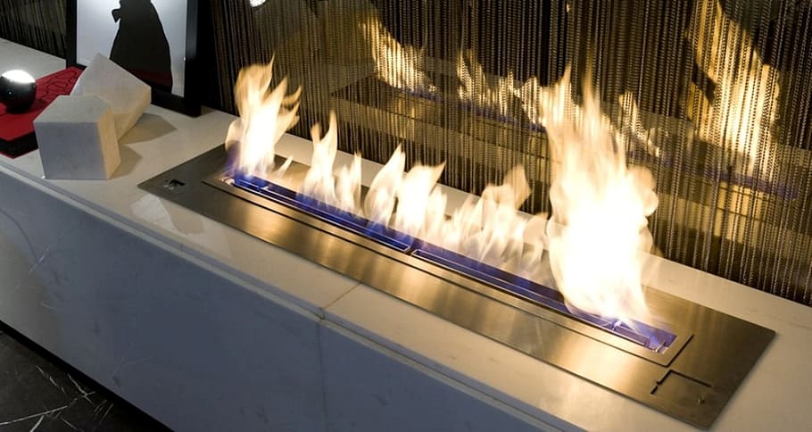 lit kitchen stove, ethanol burner, bioethanol, fireplace, warming, HD wallpaper