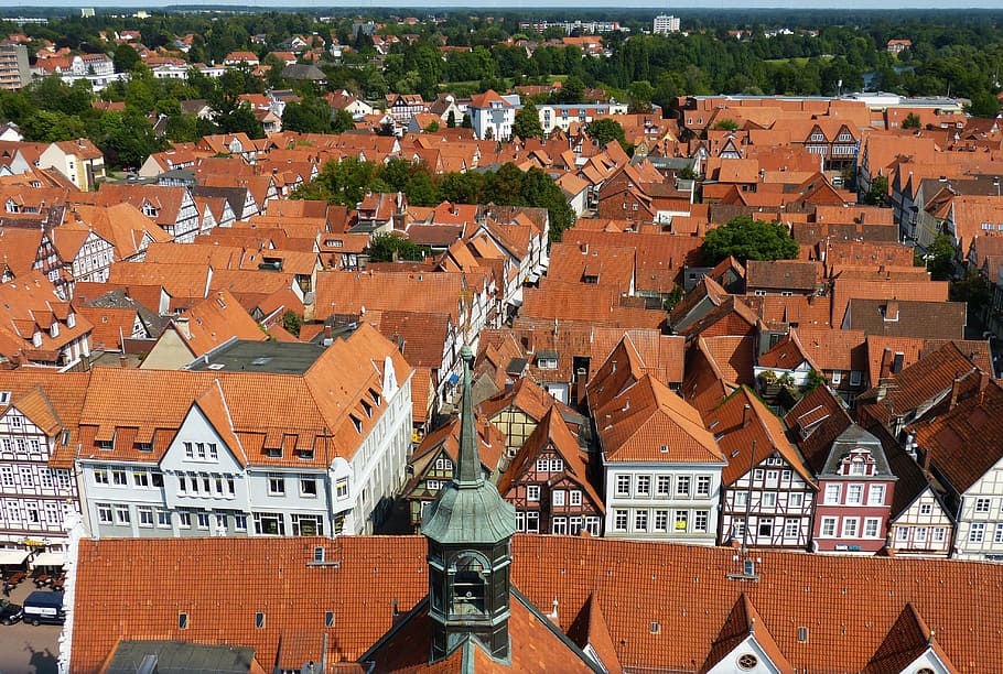 celle, lower saxony, old town, view, outlook, truss, fachwerkhaus, HD wallpaper