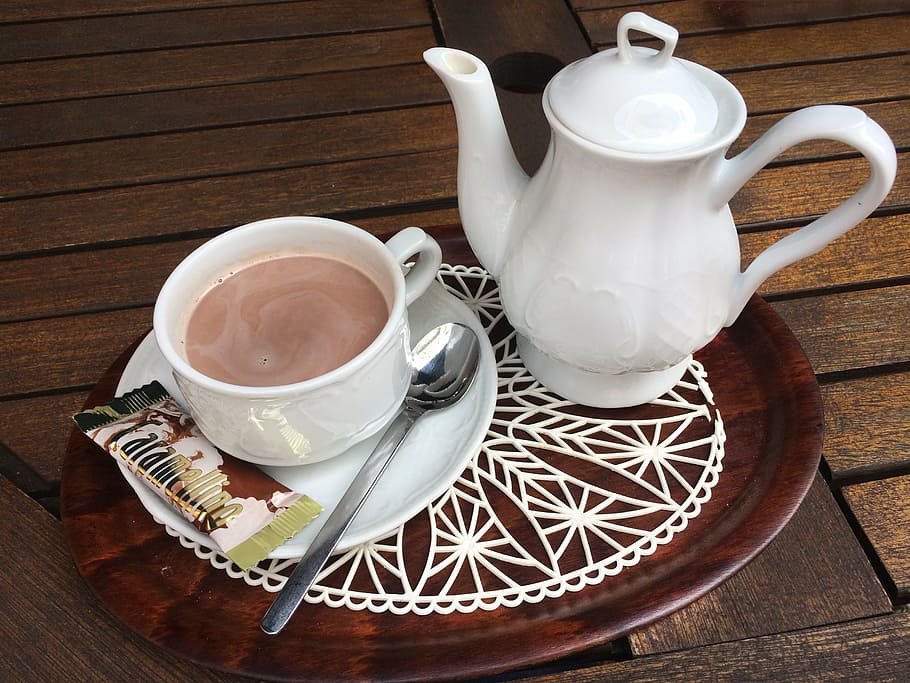 cocoa, cup, pot, cover, drink, food and drink, refreshment HD wallpaper
