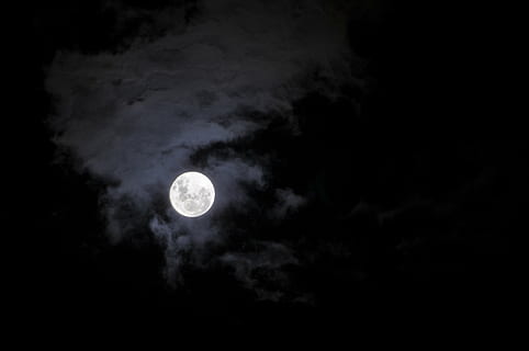 photo of full moon, sky, night, space, dark, stars, universe HD wallpaper