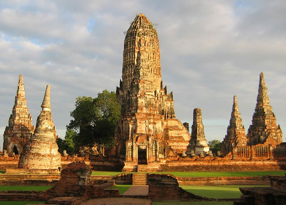 The ruins of Wat Chaiwatthanaram in Ayutthaya, Thailand, ancient