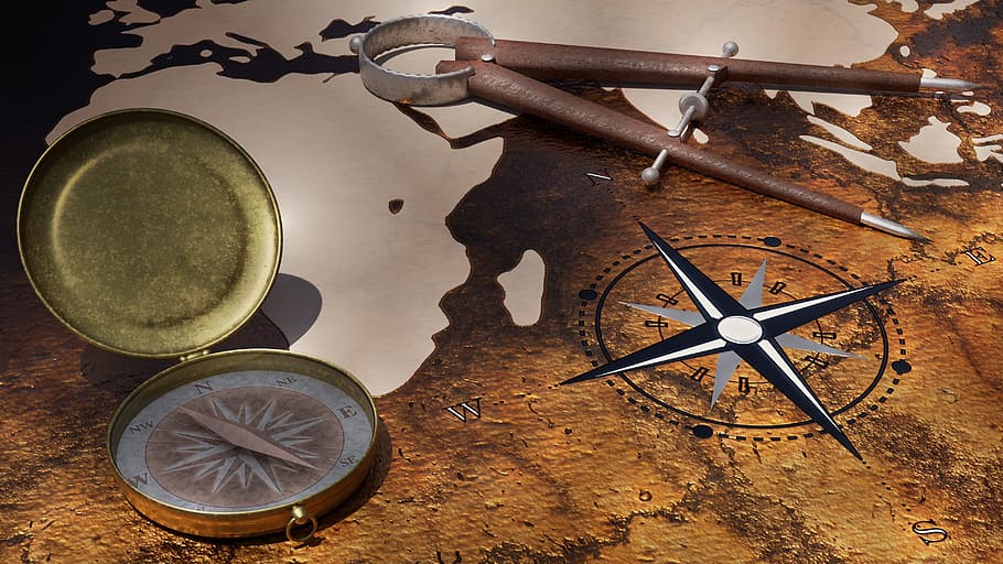 navigational tool on brown surface, travel, globetrotter, compass, HD wallpaper