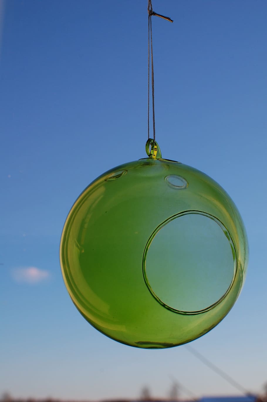 Sphere, Ornament, Glass, Ball, Hollow, green, design, glasswork, HD wallpaper
