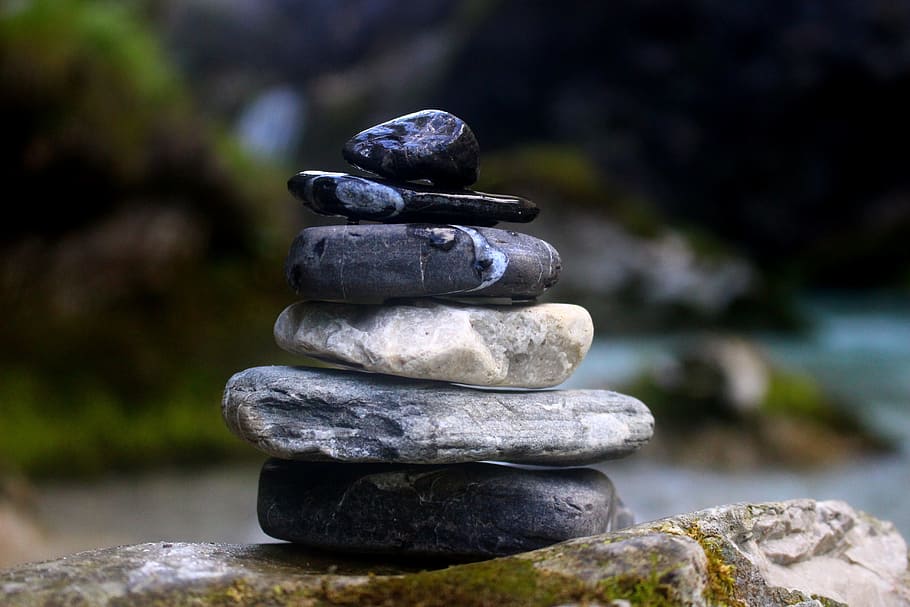 stack of stones, wellness, relaxation, meditation, healing stones, HD wallpaper