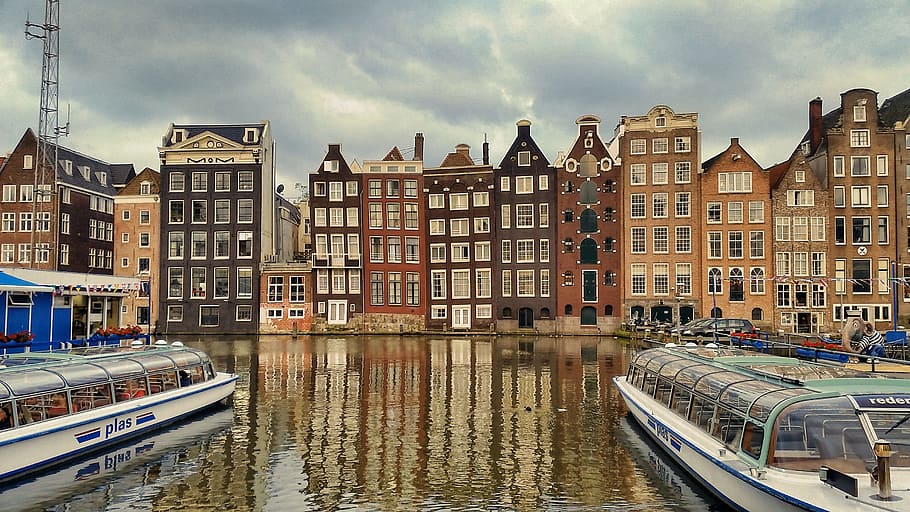 amsterdam, netherlands, reflection, europe, architecture, building exterior HD wallpaper