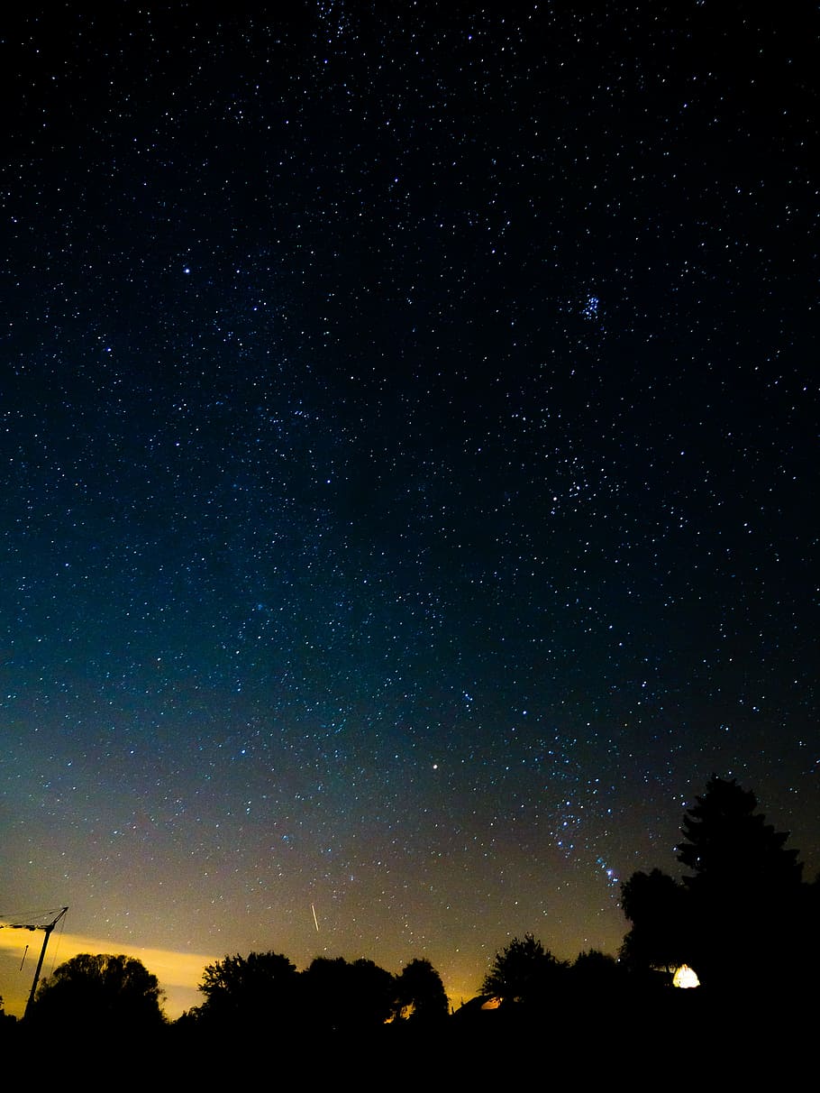 night, star, sky, starry sky, night sky, evening sky, lights HD wallpaper