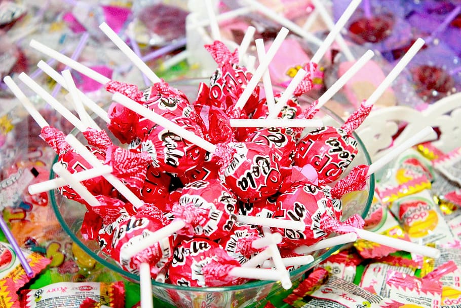 lollipops, candy, bullets, red, no people, text, close-up, retail HD wallpaper
