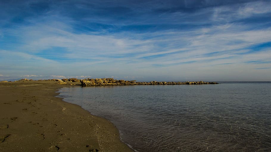 Beach, Empty, Sand, Clouds, Autumn, sky, calm, serenity, tranquil HD wallpaper
